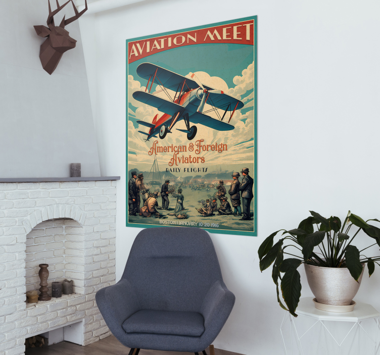 Poster vintage encuentro de aviación - TenVinilo