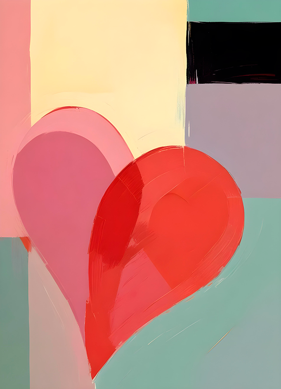 Poster foto realista pintura de corazón - TenVinilo