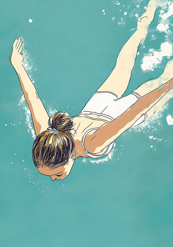 Poster dibujo artístico nadador - TenVinilo