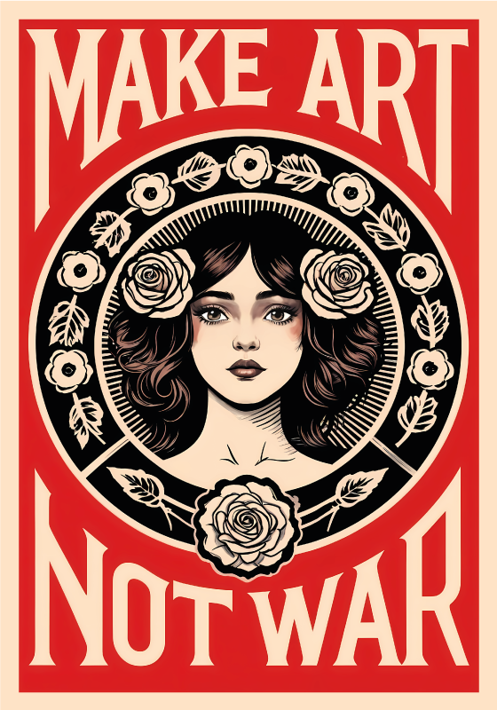 Poster arte make art not war - TenVinilo