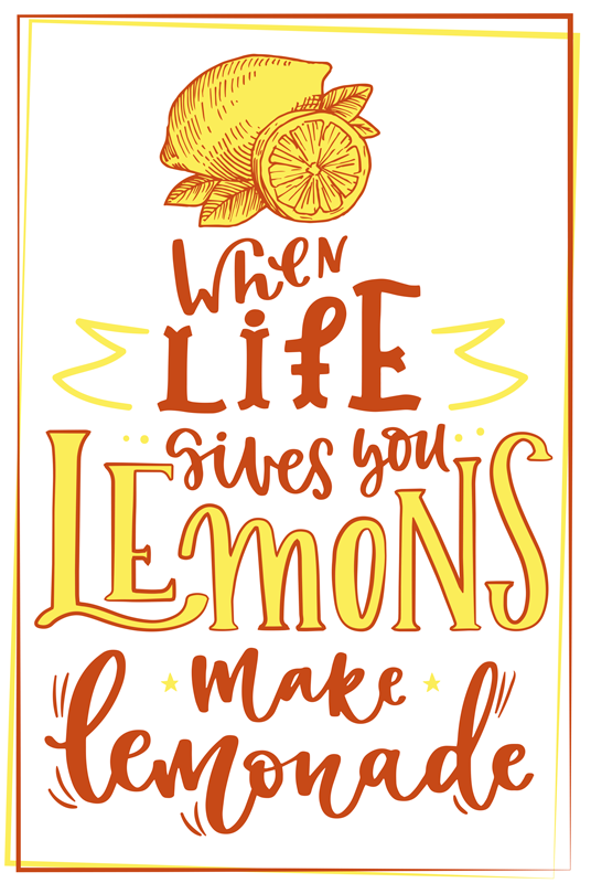 Poster cocina dibujo de limón con frase - TenVinilo