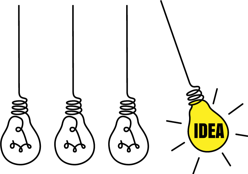 Poster oficina bombillas de ideas - TenVinilo