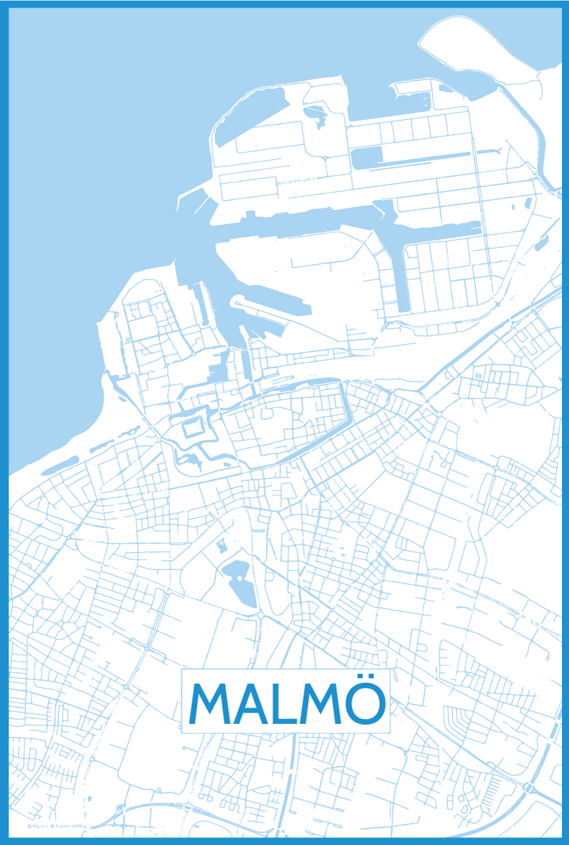 Poster salón mapa de malmo - TenVinilo