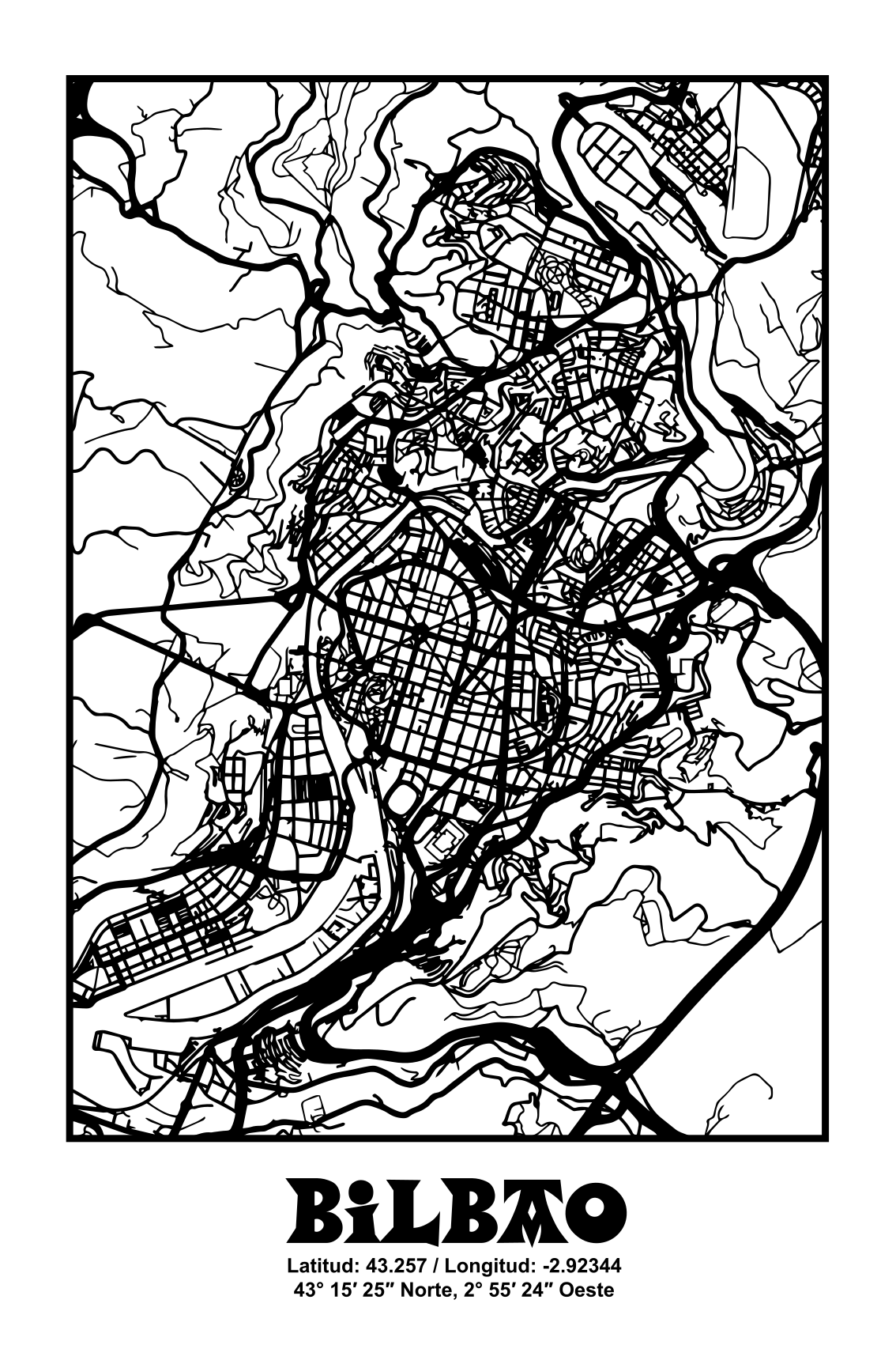 Poster salón bilbao topográfico - TenVinilo