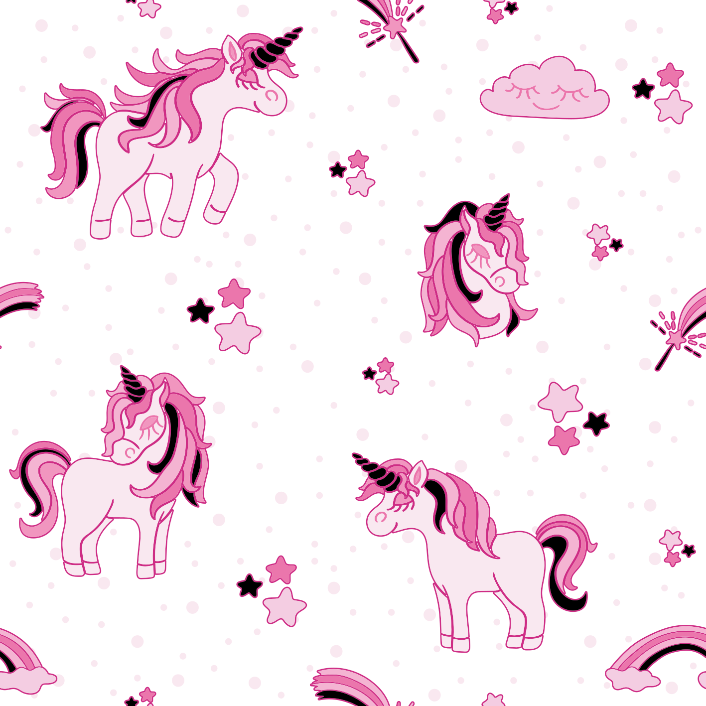 Poster dormitorio infantil mundo de unicornios doodle - TenVinilo
