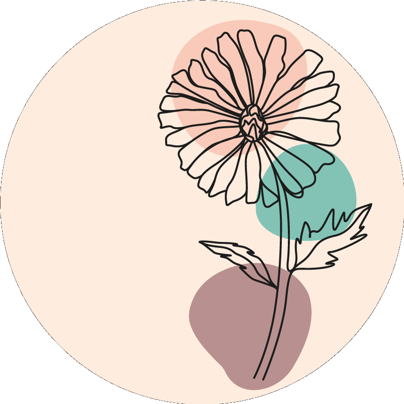 Poster flores y plantas diseño artístico de margaritas - TenVinilo