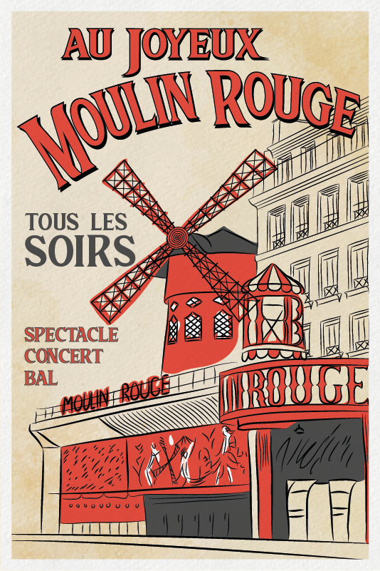 Poster ciudades le molino rojo - TenVinilo