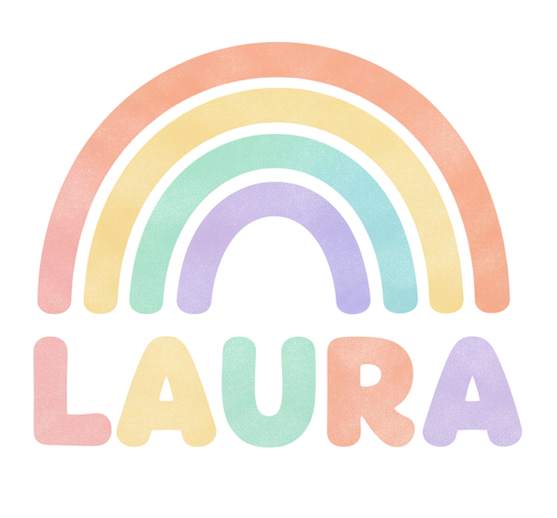 Poster personalizable arcoíris con nombre - TenVinilo