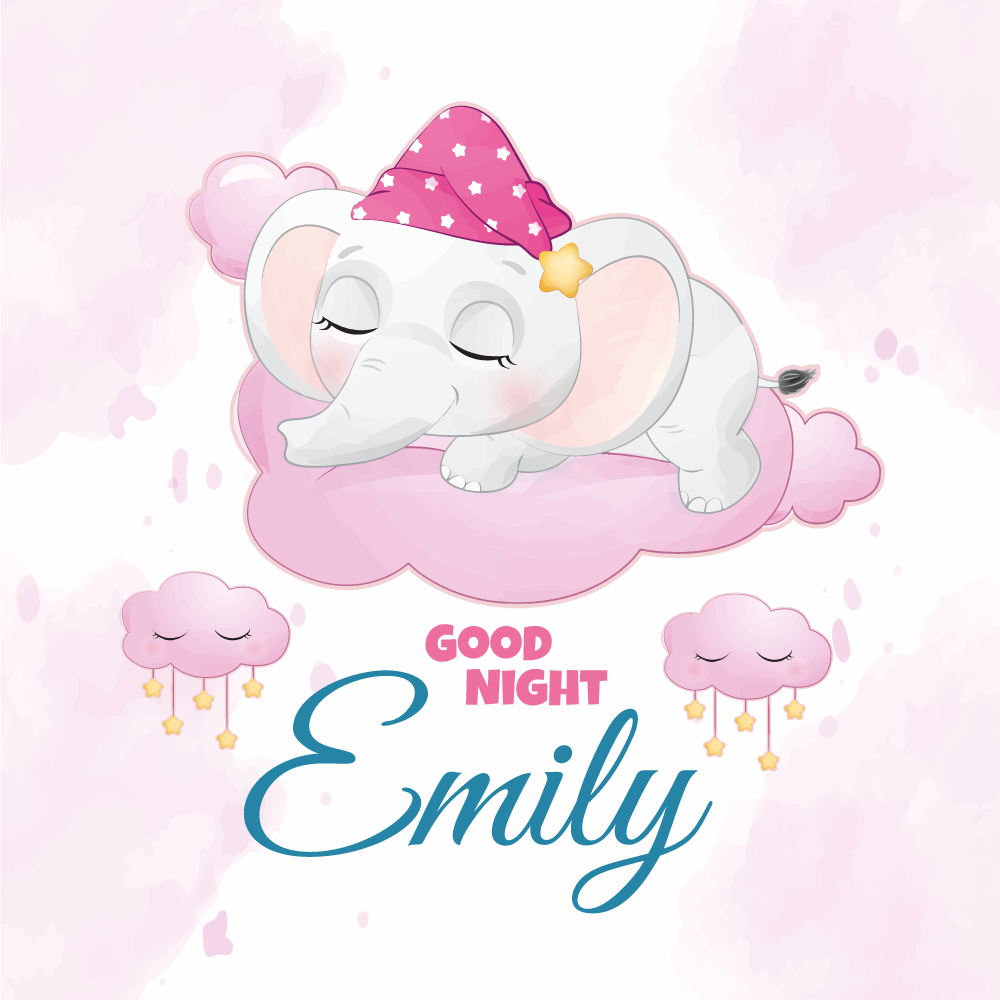 Poster personalizable sueños dulces elefante - TenVinilo