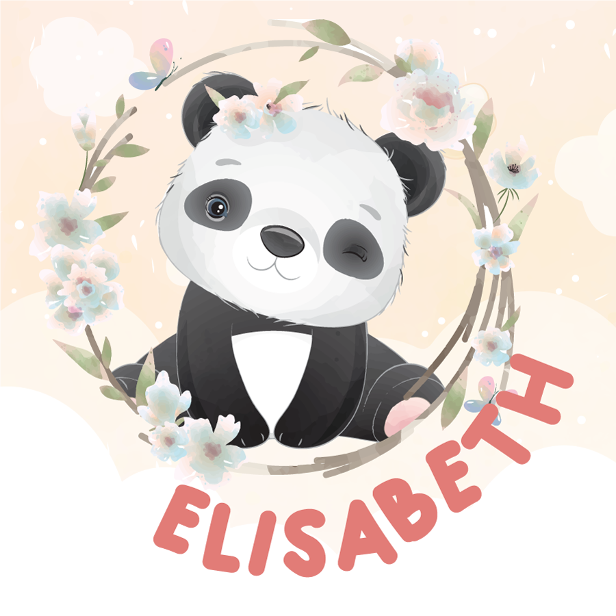 Poster personalizable diseño de panda lindos - TenVinilo