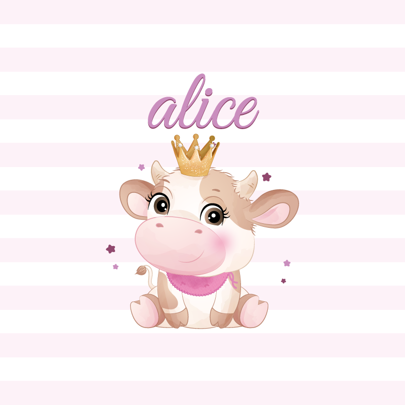 Poster personalizable princesa vaca linda - TenVinilo