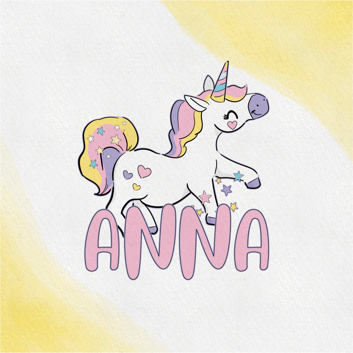 Poster personalizable personaje de unicornio feliz - TenVinilo