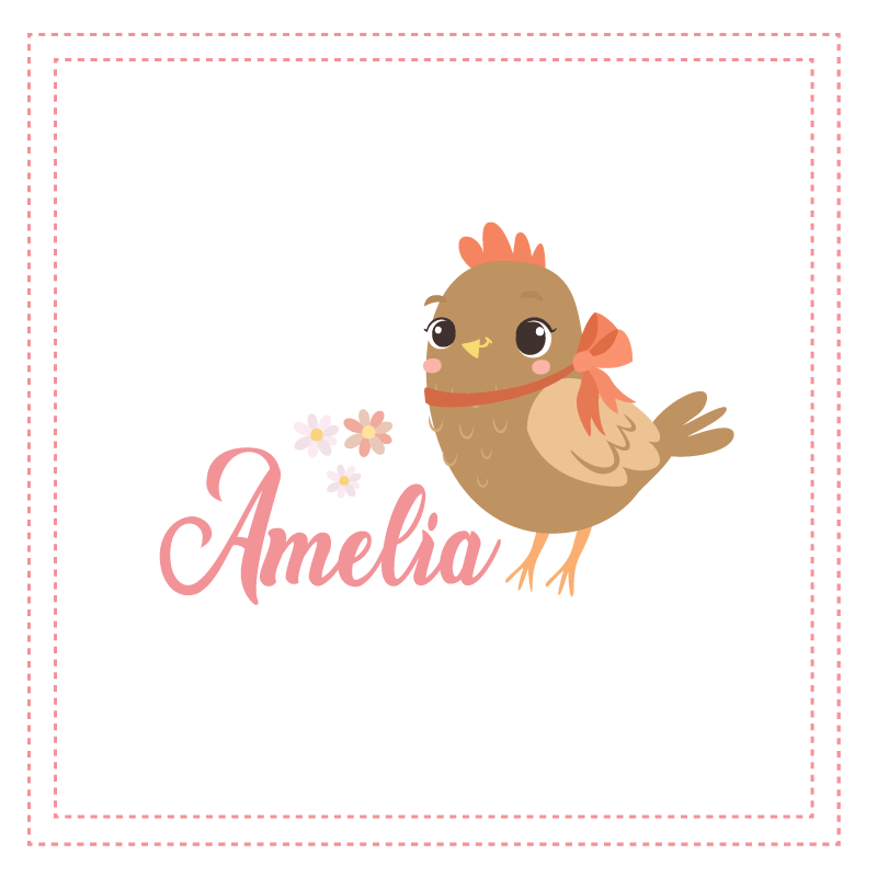Poster personalizable personaje de pájaro lindo - TenVinilo