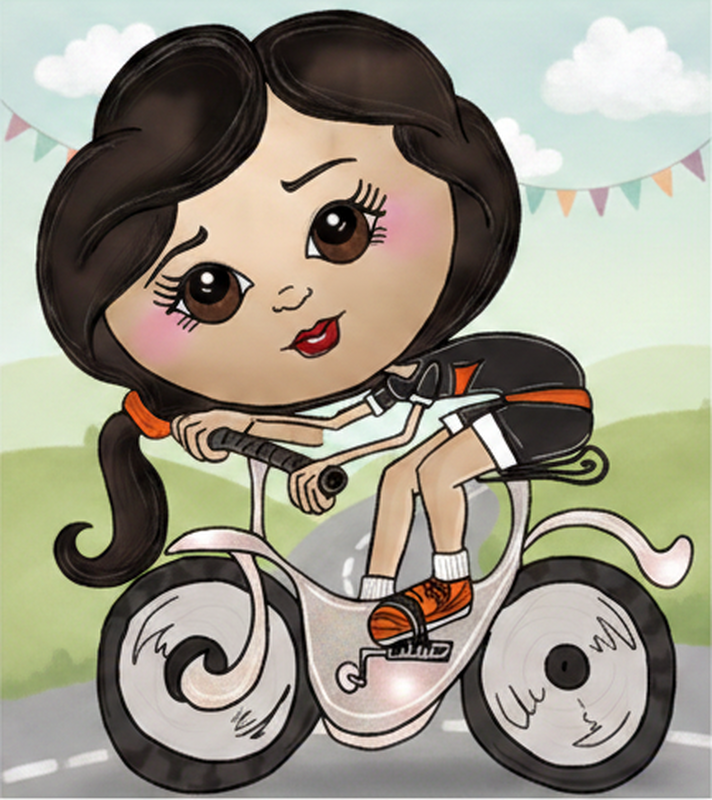Poster ciclismo vinilos infantiles ilustración ciclista - TenVinilo
