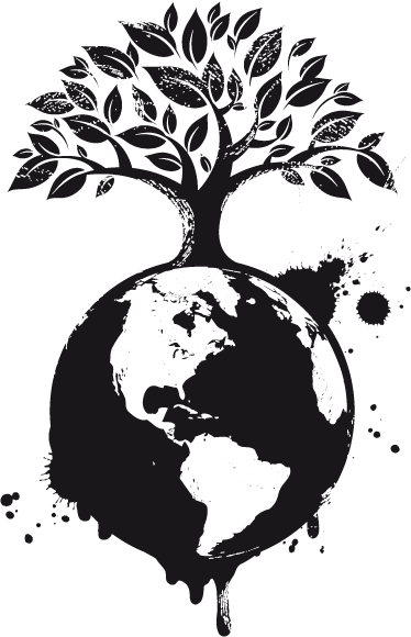 Poster árboles vinilo decorativo de globo y árbol - TenVinilo