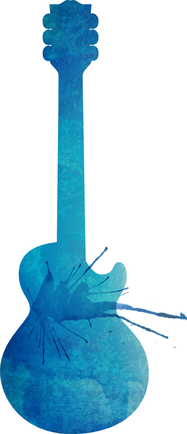 Poster musicales vinilo decorativo guitarra salpicada - TenVinilo