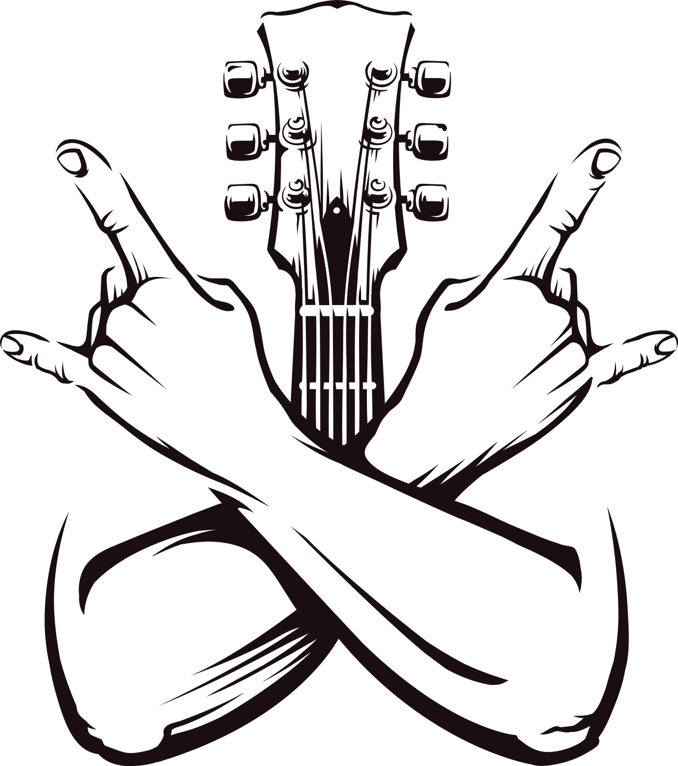 Poster musicales gesto de manos cruzadas rock - TenVinilo