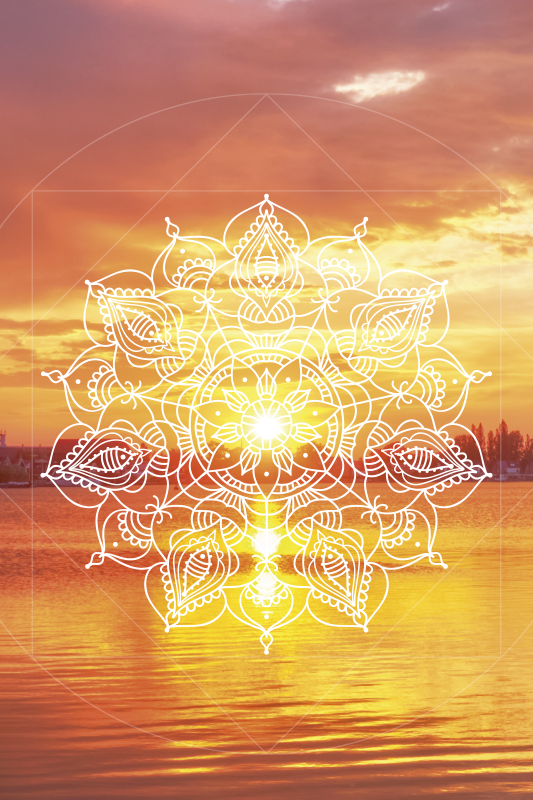 Poster paisajes mandala de la caída del sol - TenVinilo
