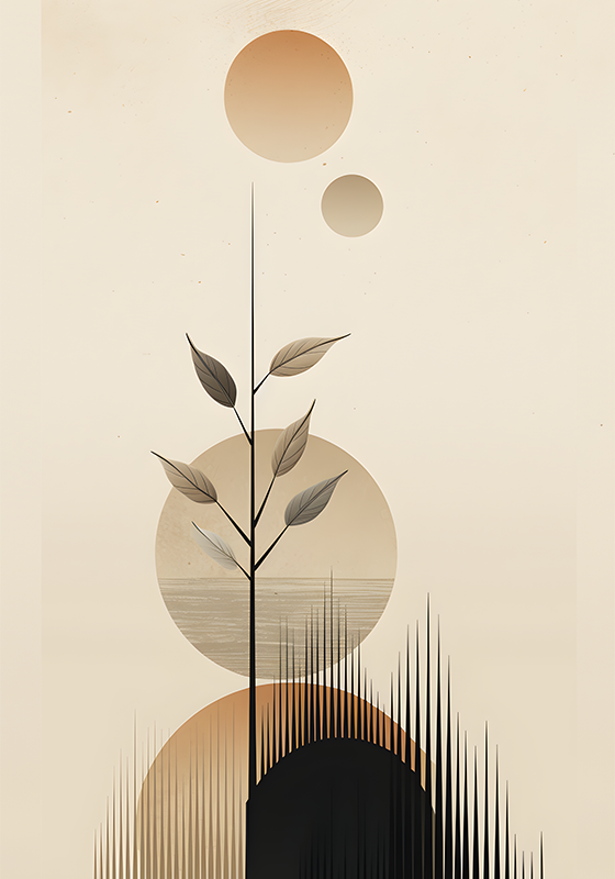 Poster plantas abstractas boho - TenVinilo