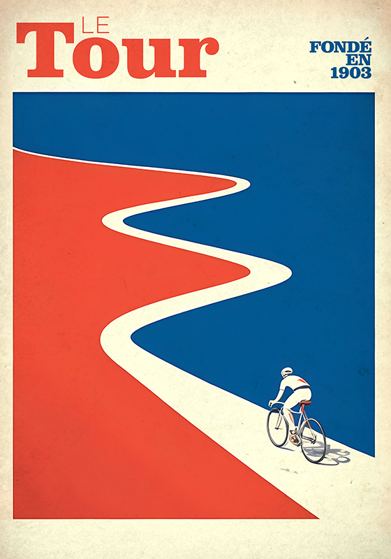 Poster ciclismo vintage "gira" - TenVinilo
