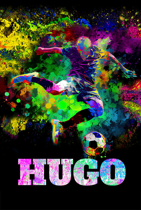 Poster fútbol diseño colorido - TenVinilo