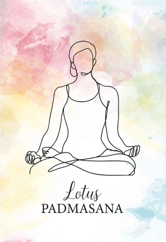 Poster zen figura de meditación lineal - TenVinilo