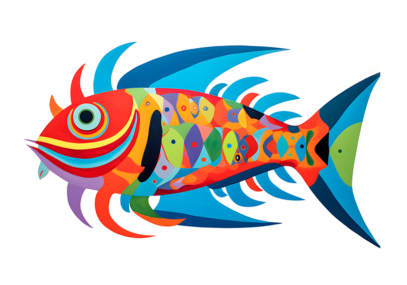 Poster arte peces multicolores - TenVinilo