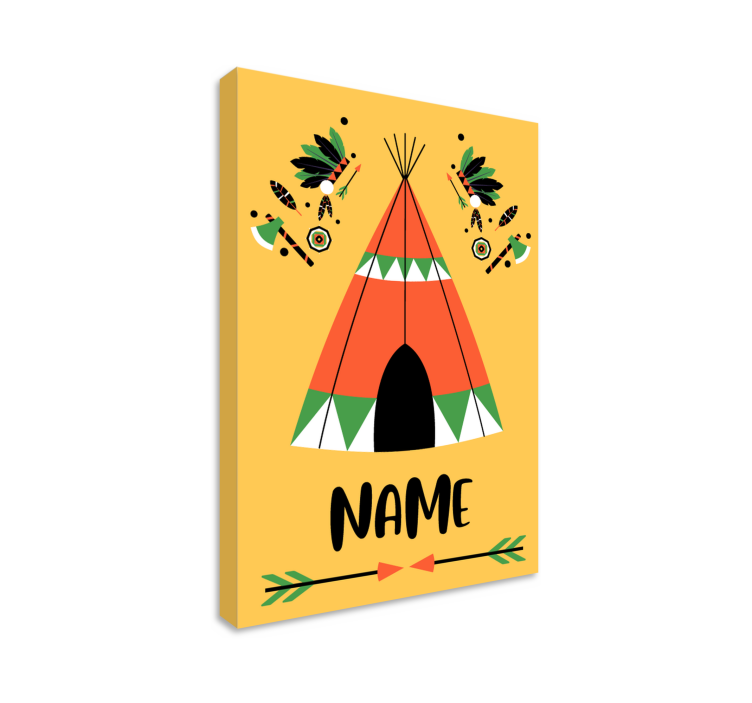 Cuadro dormitorio infantil tipi personalizado - TenVinilo