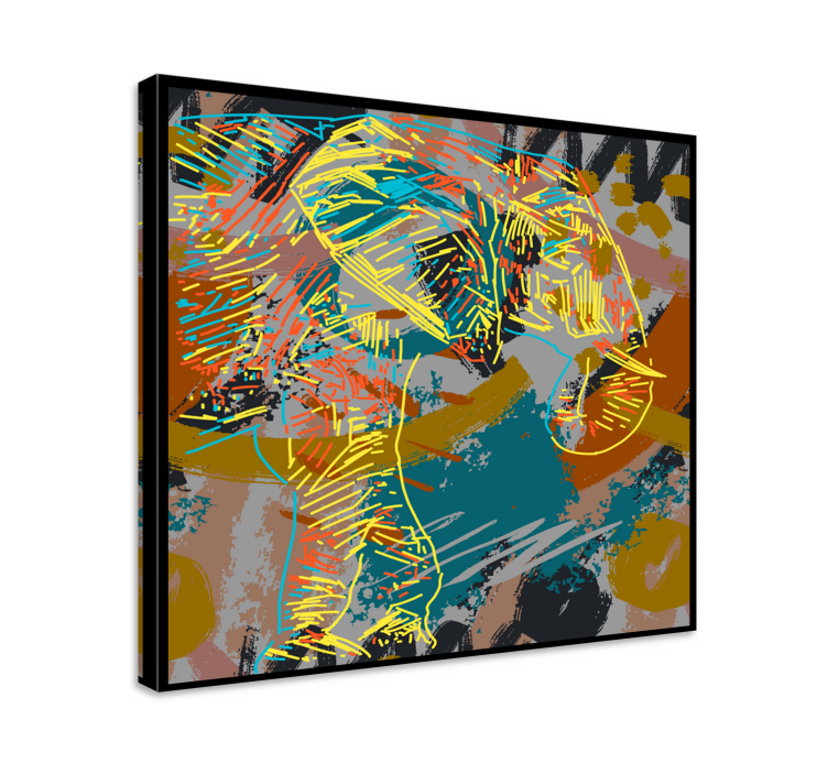 Cuadro de elefantes dibujo contemporáneo de elefantes - TenVinilo