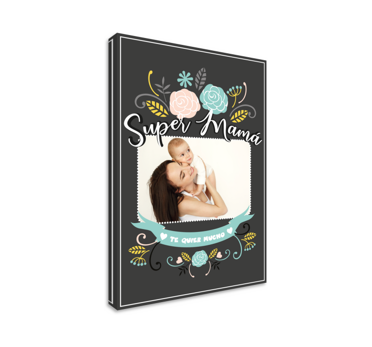 Cuadro para el día de la madre Super mamá foto personalizable - TenVinilo