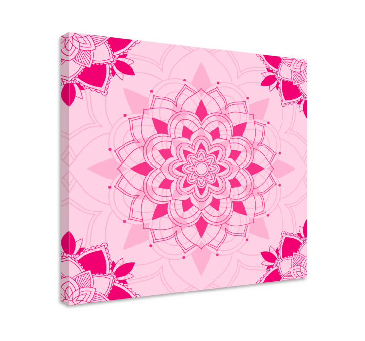 Cuadro mandala Mandala rosa brillante - TenVinilo