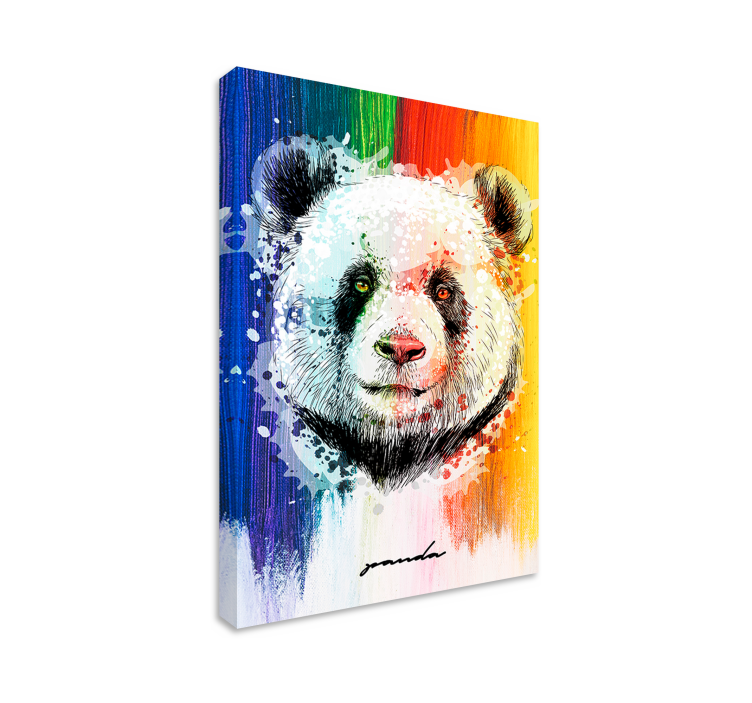 Cuadro animales Panda arcoiris - TenVinilo