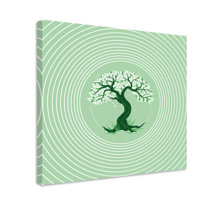 Cuadro de árboles Árbol verde retorcido - TenVinilo