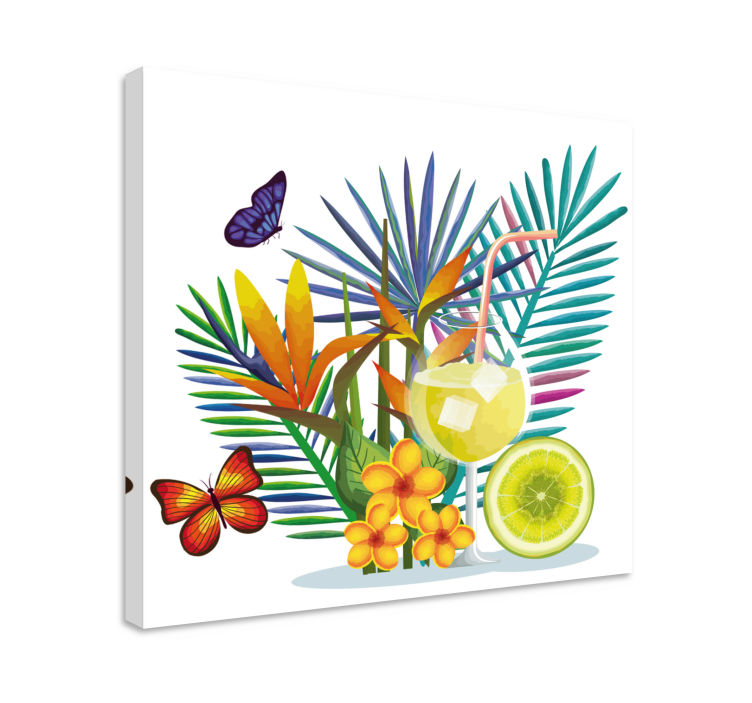 Cuadro bodegones Frutas y mariposas - TenVinilo