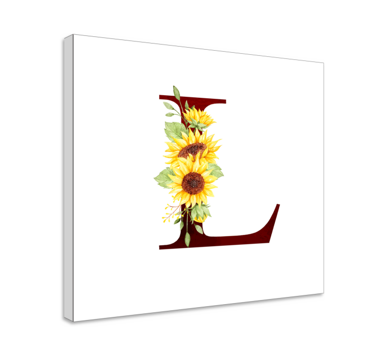 Cuadro de flores Girasol inicial personalizable - TenVinilo