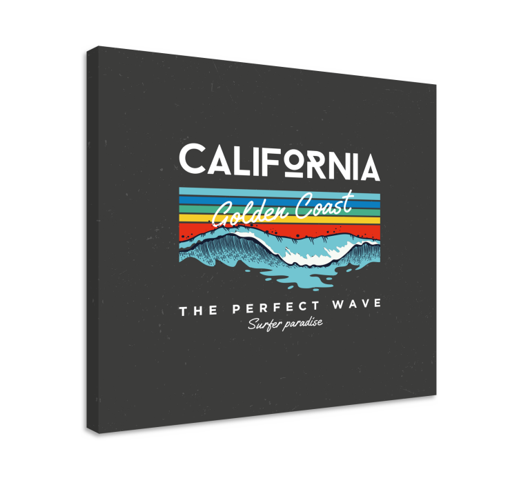 Cuadro ciudades olas de surf en california - TenVinilo