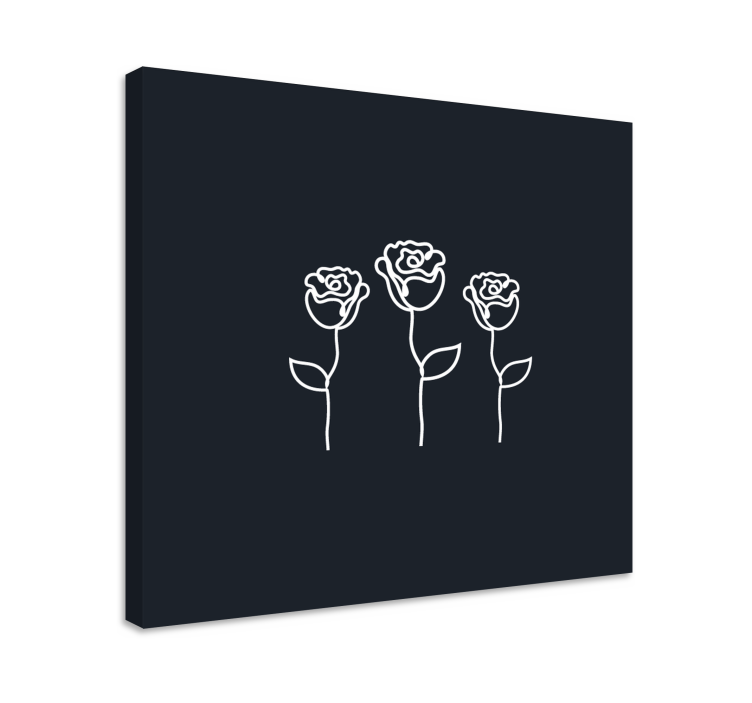 Cuadro de flores Línea de ilustración de rosas minimalistas - TenVinilo