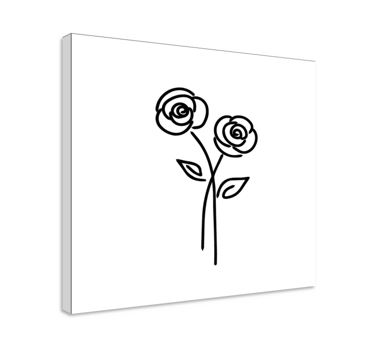 Cuadro de flores Par de rosas diseño minimalista - TenVinilo