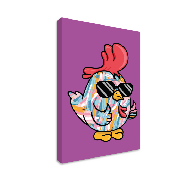 Cuadro animales personaje de gallina genial - TenVinilo