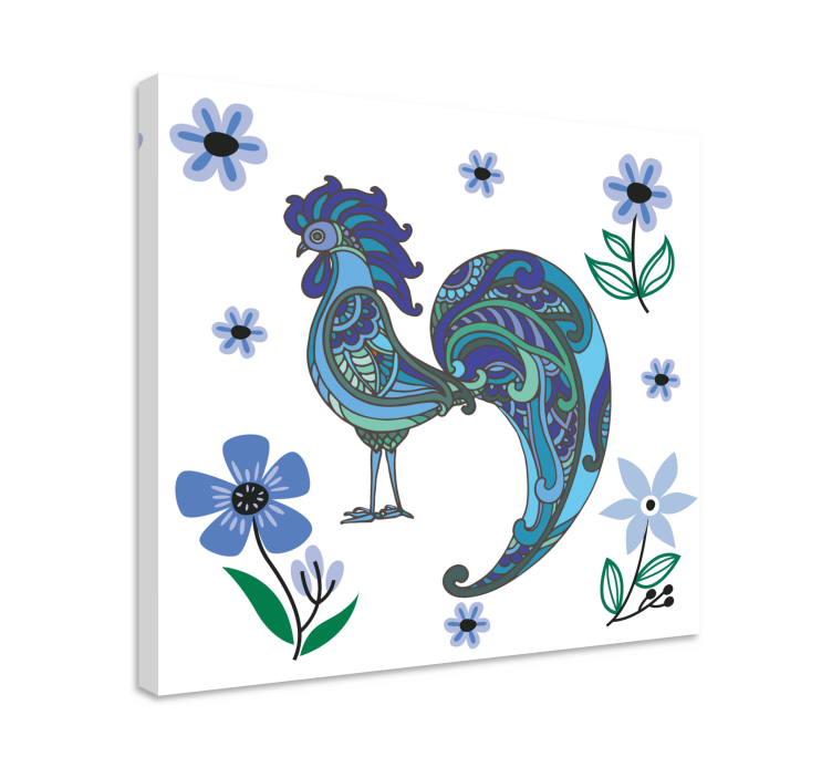 Cuadro animales escultura de gallo colorido - TenVinilo
