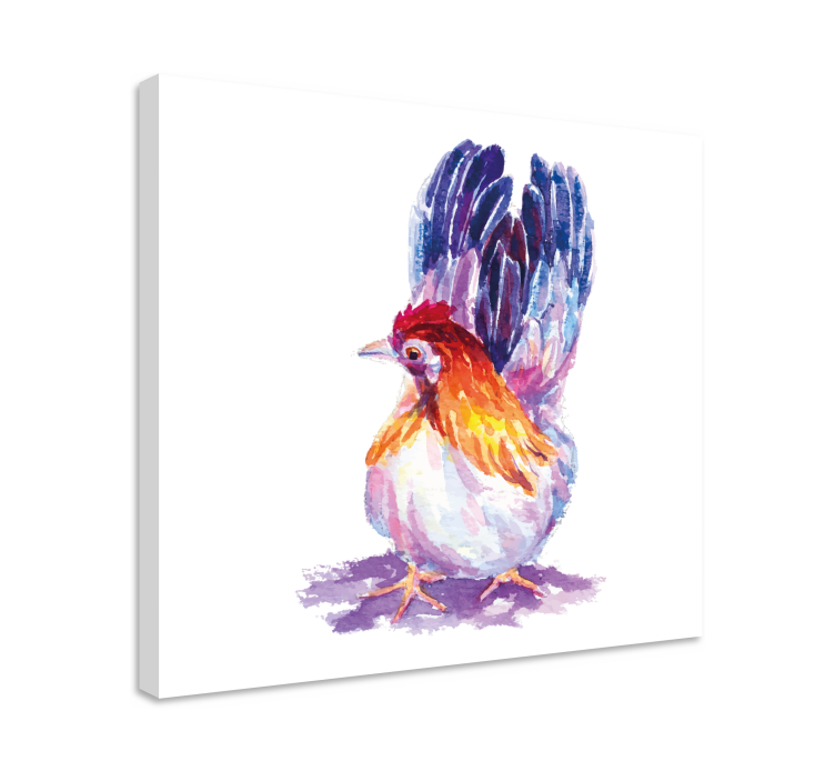 Cuadro aves figura de gallo colorido - TenVinilo