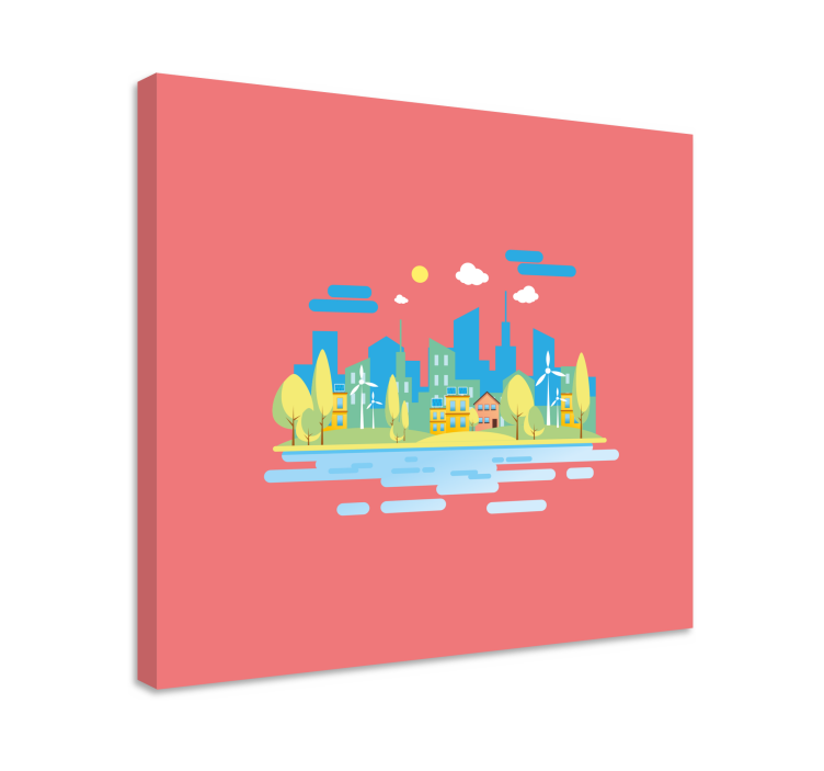 Cuadro ciudades paisaje urbano moderno - TenVinilo