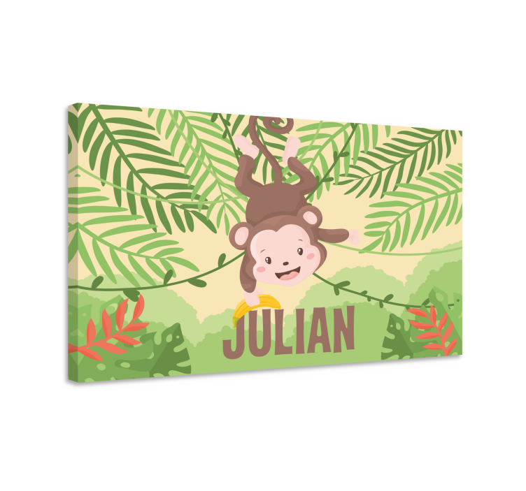 Cuadro de dinosaurios diversión con monos colgantes - TenVinilo