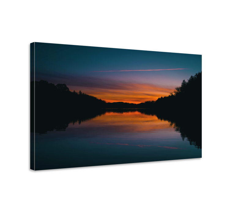 Cuadro paisajes reflejo de atardecer sereno - TenVinilo