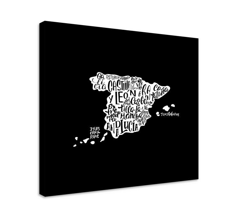 Cuadro mapa tipografía creativa de mapas - TenVinilo