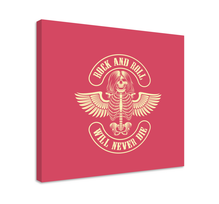 Cuadro musical La roca nunca morirá diseño de esqueleto - TenVinilo