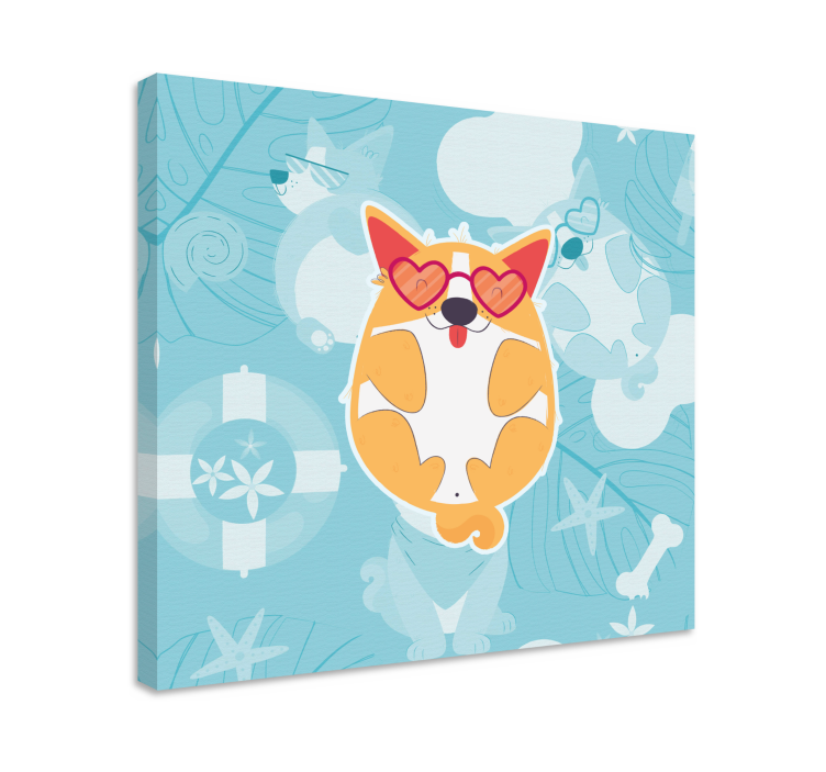 Cuadro de perro corgi encantador relaxante - TenVinilo