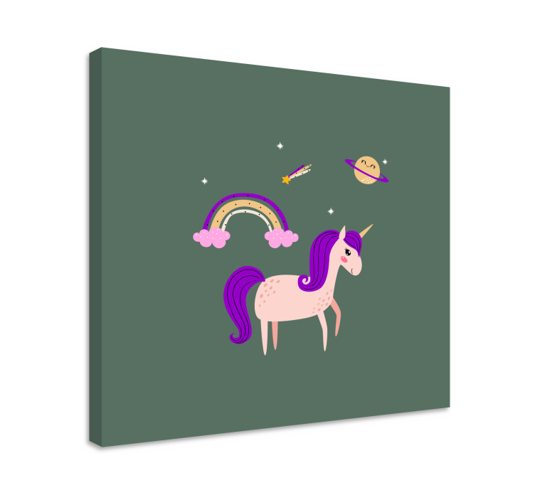 Cuadro de unicornios aventura de unicornios soñadora - TenVinilo
