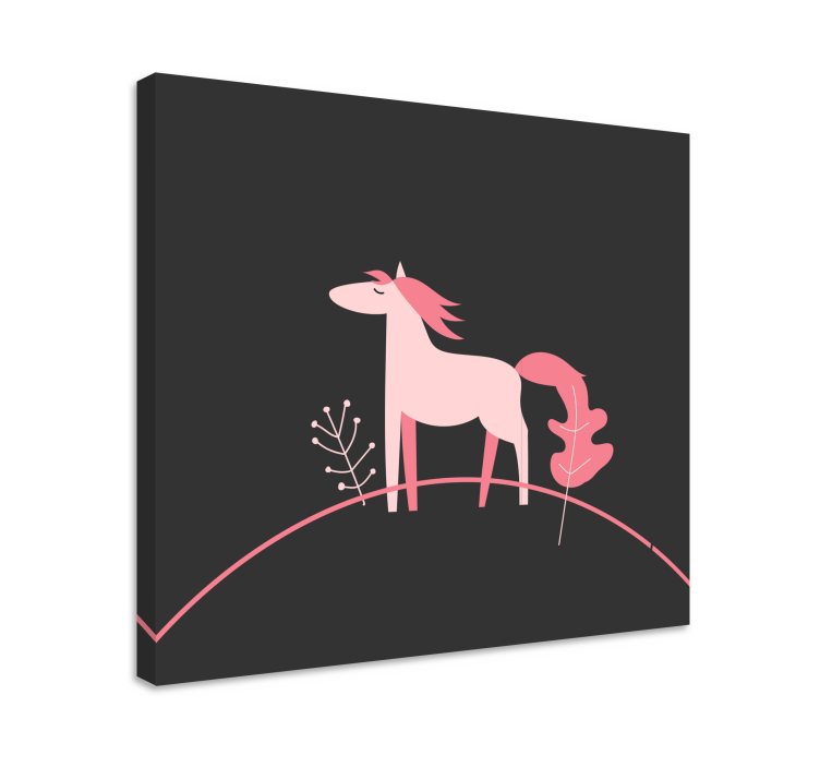Cuadro caballos caballo rosa elegante - TenVinilo