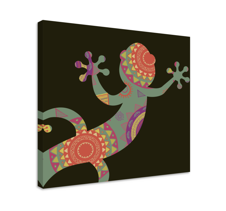Cuadro mandala Gecko con mandala floral - TenVinilo